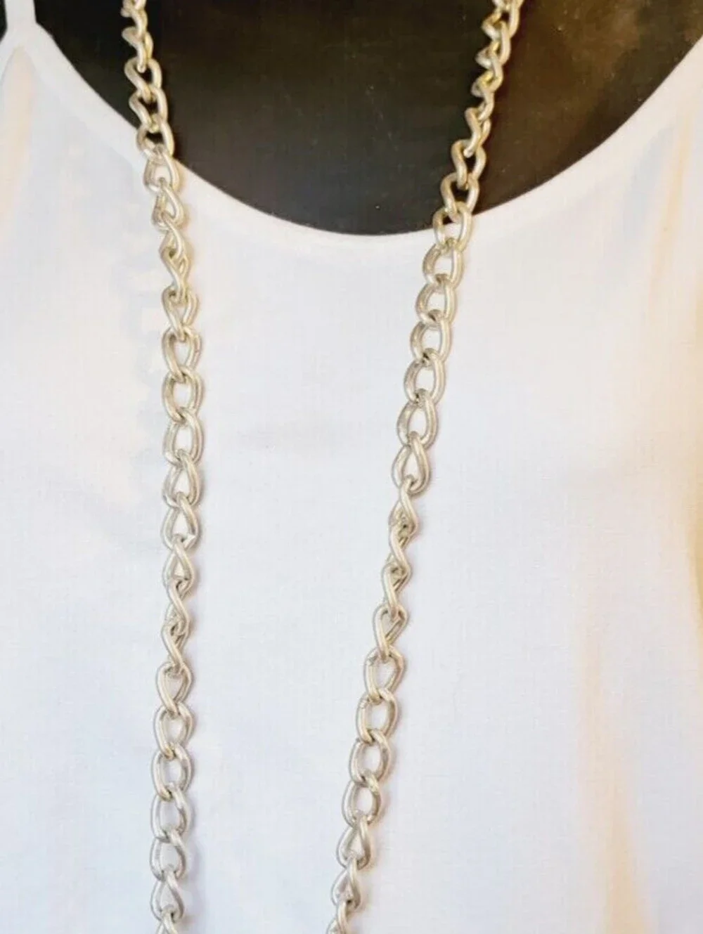 Thick Pewter-tone Chain Necklace 40